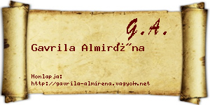 Gavrila Almiréna névjegykártya